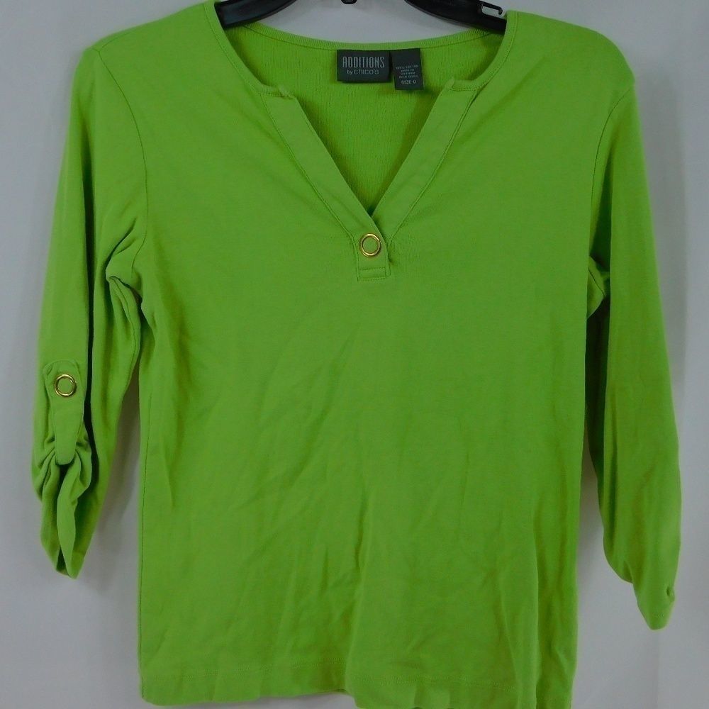 Additions by Chico's Lime Green Shirt